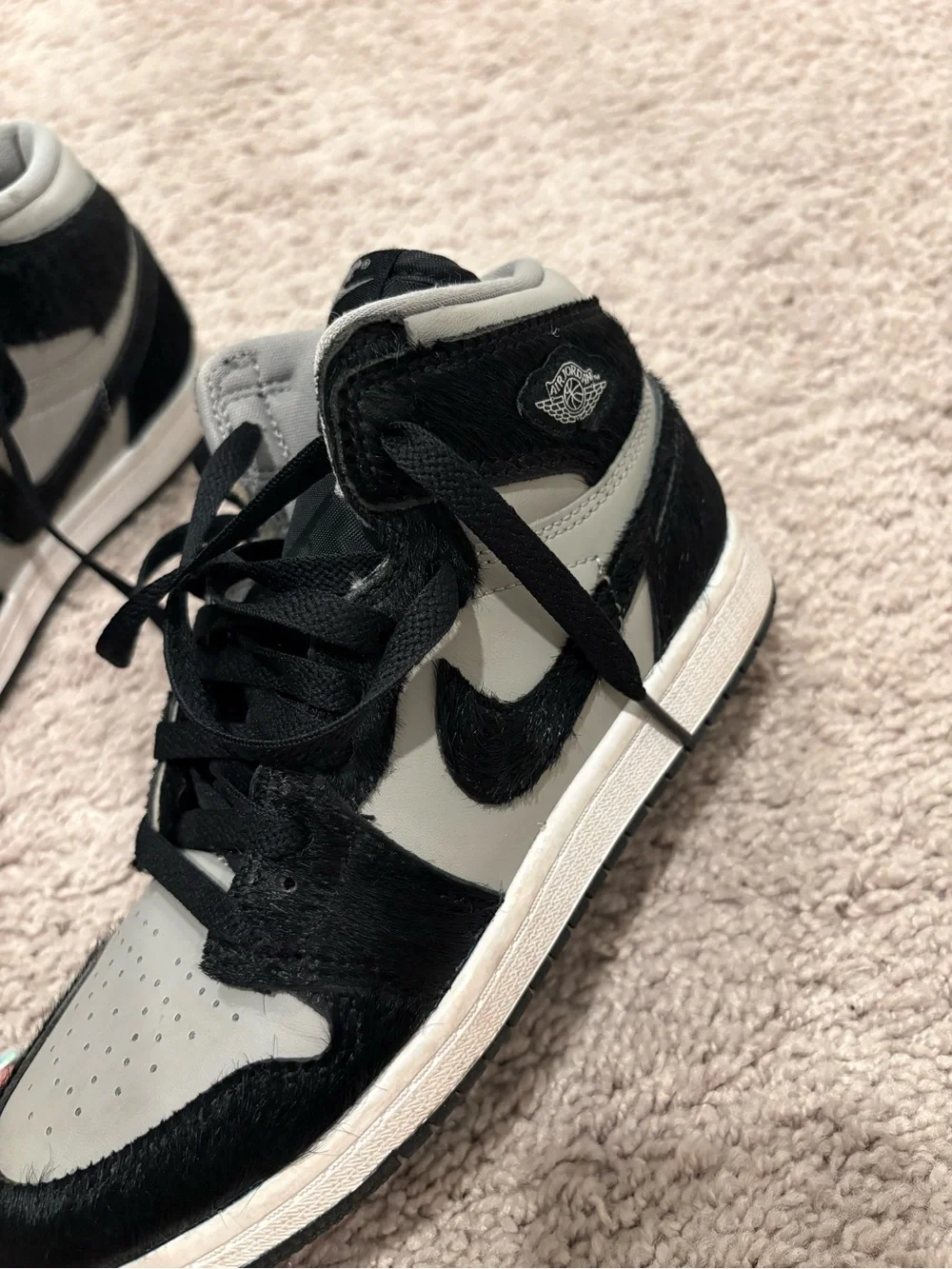 Jordan 1 Mid Black and Gray Men's Sneakers